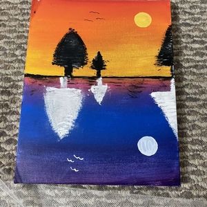 Day and Night landscape painting